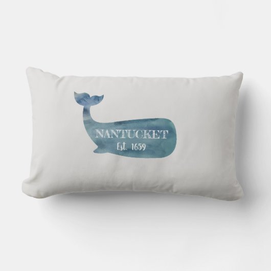 Nantucket Blue Whale Beach Kussen (Voorkant)