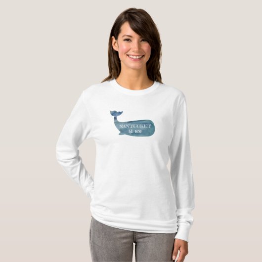 Nantucket Blue Whale Beach T-shirt (Voorkant volledig)