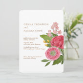 Nantucket boeket bruiloft uitnodiging (Staand voorkant)