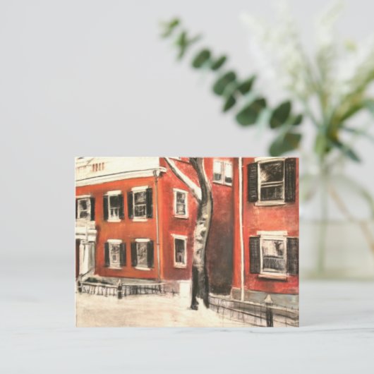 Nantucket Bricks in de winter Briefkaart (Staand voorkant)