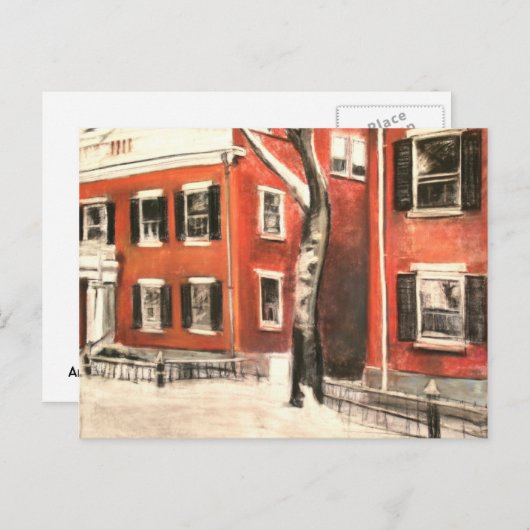 Nantucket Bricks in de winter Briefkaart (Voorkant / Achterkant)