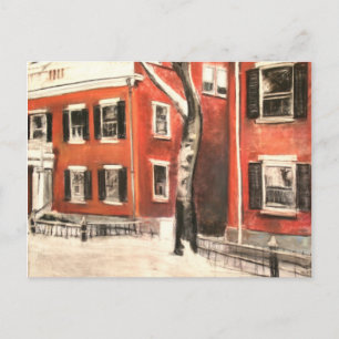 Nantucket Bricks in de winter Briefkaart
