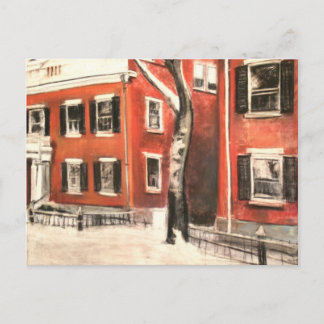 Nantucket Bricks in de winter Briefkaart