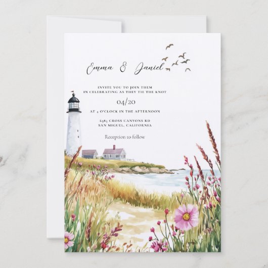 Nantucket Bruiloft Kaart (Voorkant)