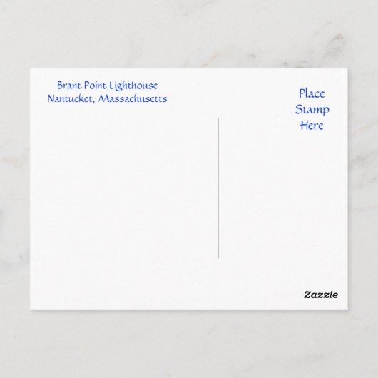 Nantucket - Cape Cod - Massachusetts Post Card Briefkaart (Achterkant)