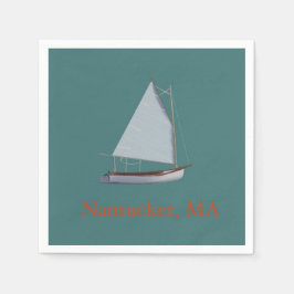 Nantucket Cat Boat. Sailboot Cocktail Napkins. Nap Servet