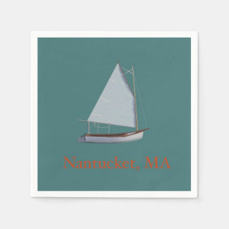 Nantucket Cat Boat. Sailboot Cocktail Napkins. Servet