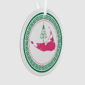 Nantucket Christmas Stroll Ornament w Tree (voorkant)