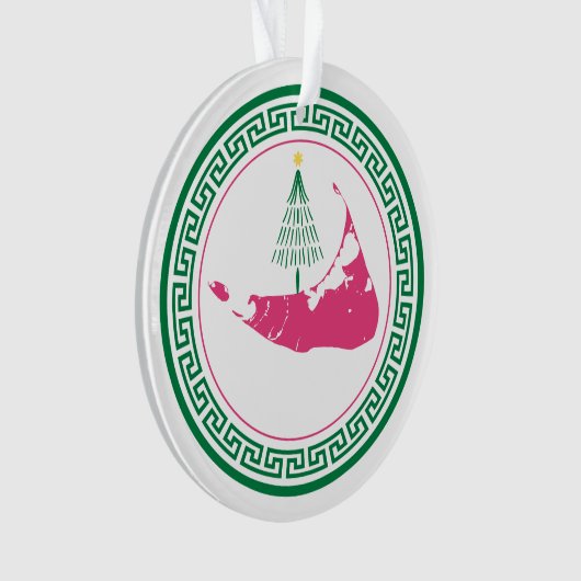 Nantucket Christmas Stroll Ornament w Tree (voorkant)