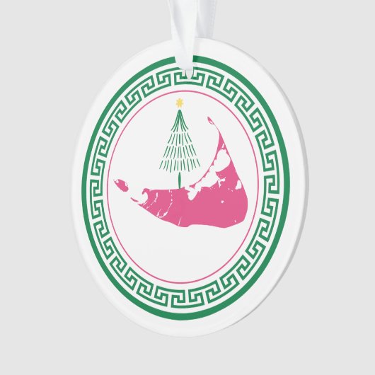 Nantucket Christmas Stroll Ornament w Tree (voorkant)