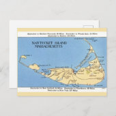 Nantucket Eiland Kaart  (Voorkant / Achterkant)
