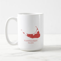 Nantucket Eiland Kaart nantucket rood