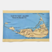 Nantucket Eiland Kaart Theedoek (Horizontaal)
