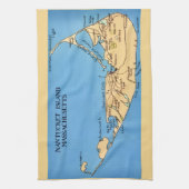Nantucket Eiland Kaart Theedoek (Verticaal)