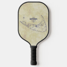 Nantucket Eiland MA TheeVlek Vintage Kaart Marineb