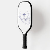 Nantucket Eiland MA Vintage Kaart Marineblauw Pickleball Paddle (Links)