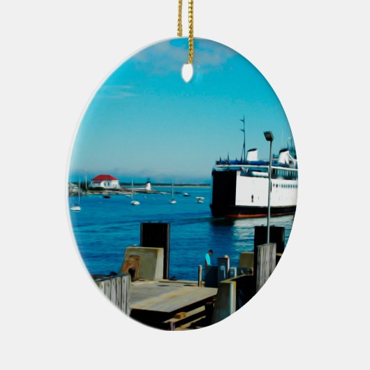 Nantucket Ferry Keramisch Ornament (Rechts)
