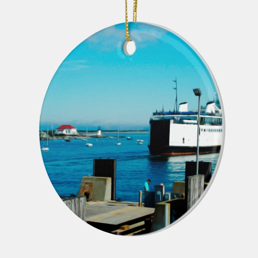 Nantucket Ferry Keramisch Ornament (Links)