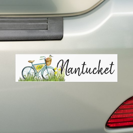 Nantucket fiets in lavendel veld bumpersticker (Op auto)
