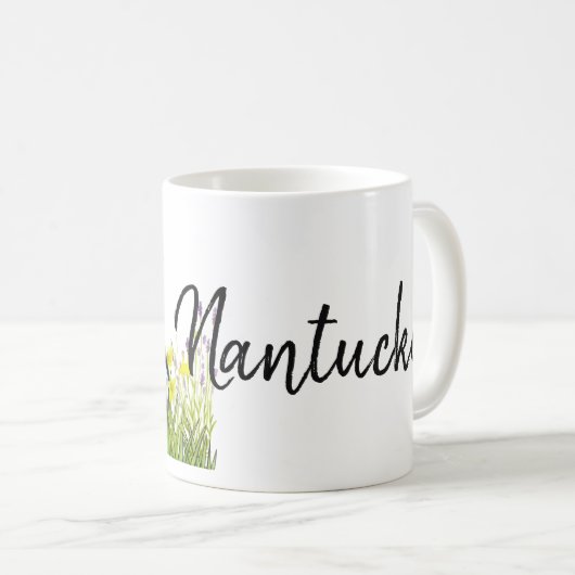 Nantucket  fiets in lavendel veld koffiemok (Voorkant rechts)