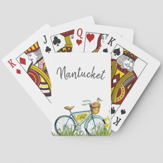 Nantucket  fiets in lavendel veld pokerkaarten (Achterkant)