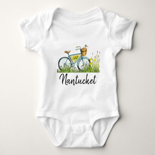 Nantucket  fiets in lavendel veld romper (Voorkant)
