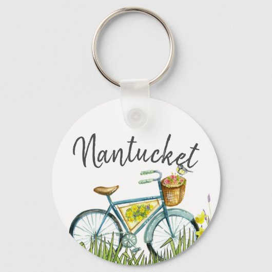 Nantucket  fiets in lavendel veld sleutelhanger (Voorkant)
