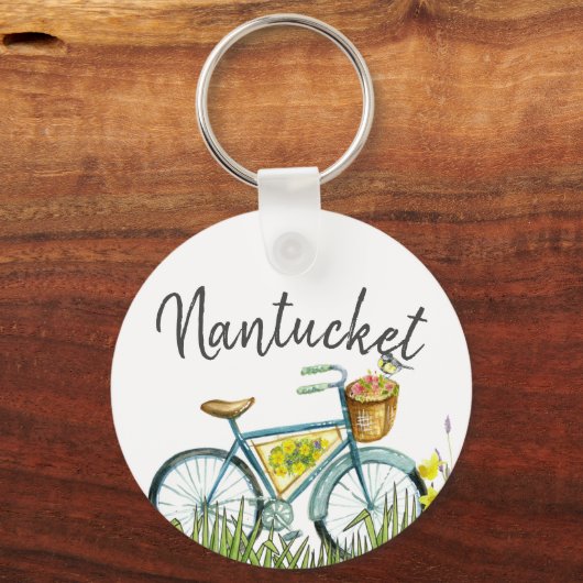 Nantucket  fiets in lavendel veld sleutelhanger (Voorkant)