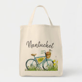 Nantucket  fiets in lavendel veld tote bag (Voorkant)