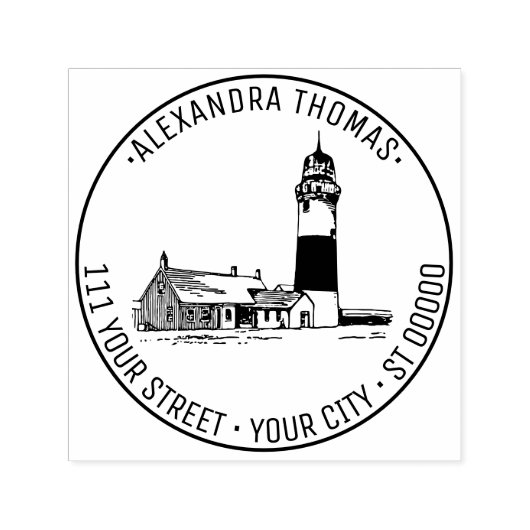 Nantucket Gestileerde Sankaty Head Lighthouse Adre Zelfinktende Stempel (Design)