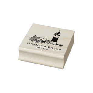 Nantucket Gestileerde Sankaty Head Lighthouse Kopp Rubberstempel
