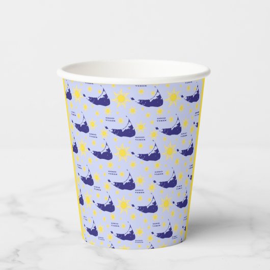 Nantucket Good Vibes Paper Cups Papieren Bekers (Voorkant)