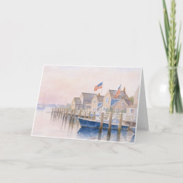 Nantucket Harbour Blank Gevouwen Notitiekaartje