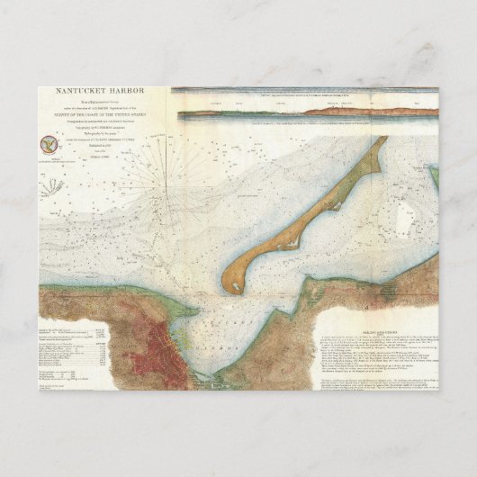  Nantucket Harbour-kaart Briefkaart (Voorkant)