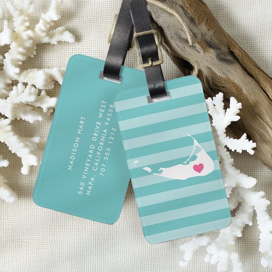 Nantucket Heart | geboortestad Bagagelabel