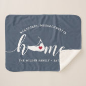 Nantucket Home Town - Gepersonaliseerd Sherpa Deken (Voorkant (horizontaal))
