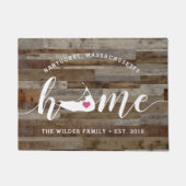 Nantucket Home Town Personalized Wood look Deurmat (Voorkant)