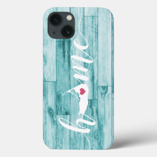 Nantucket Hometown Map Turquoise Wood Kijk uit Case-Mate iPhone Case