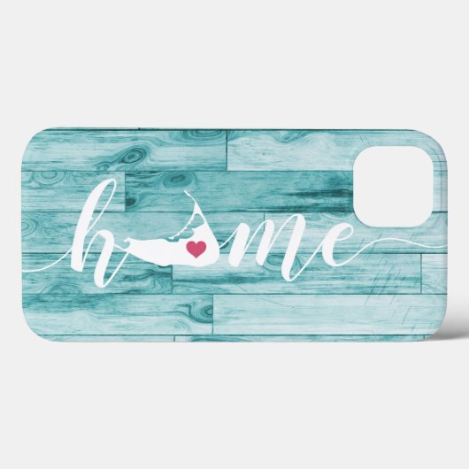 Nantucket Hometown Map Turquoise Wood Kijk uit Case-Mate iPhone Case (Achterkant (horizontaal))
