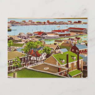 Nantucket IHarbor MA Vintage Ansichtkaart Briefkaart