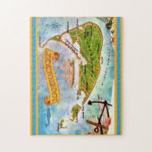  Nantucket Island 11x14 Kaart  Legpuzzel (Verticaal)