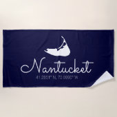 Nantucket Island Beach Towel Script Strandlaken (Voorkant)