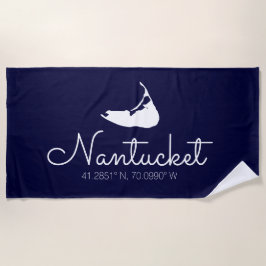Nantucket Island Beach Towel Script Strandlaken