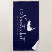 Nantucket Island Beach Towel Script Strandlaken (Voorkant)