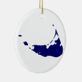 Nantucket Island Blue Keramisch Ornament (Rechts)
