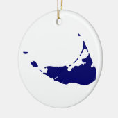 Nantucket Island Blue Keramisch Ornament (Links)