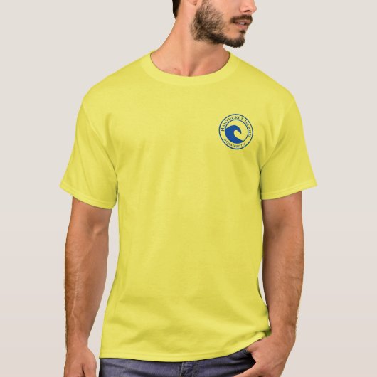 Nantucket Island Blue Ocean Wave Circle Design T-shirt (Voorkant)