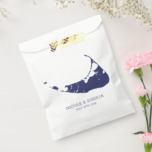 Nantucket Island Bruiloft Nantucket Marineblauw Bedankzakje (Gezegeld)