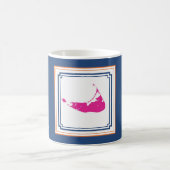 Nantucket Island Coffee Mok in Blue, White, roze (Center)