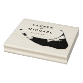 Nantucket Island Kaart Bruiloft Monogram Rubberstempel (Stempel)
